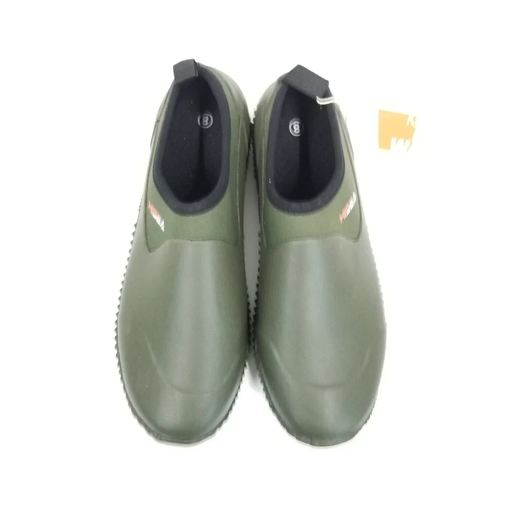 Hisea Shoes Men 8 Green Waterproof Rubber Garden Boating Slip On Dock‎
